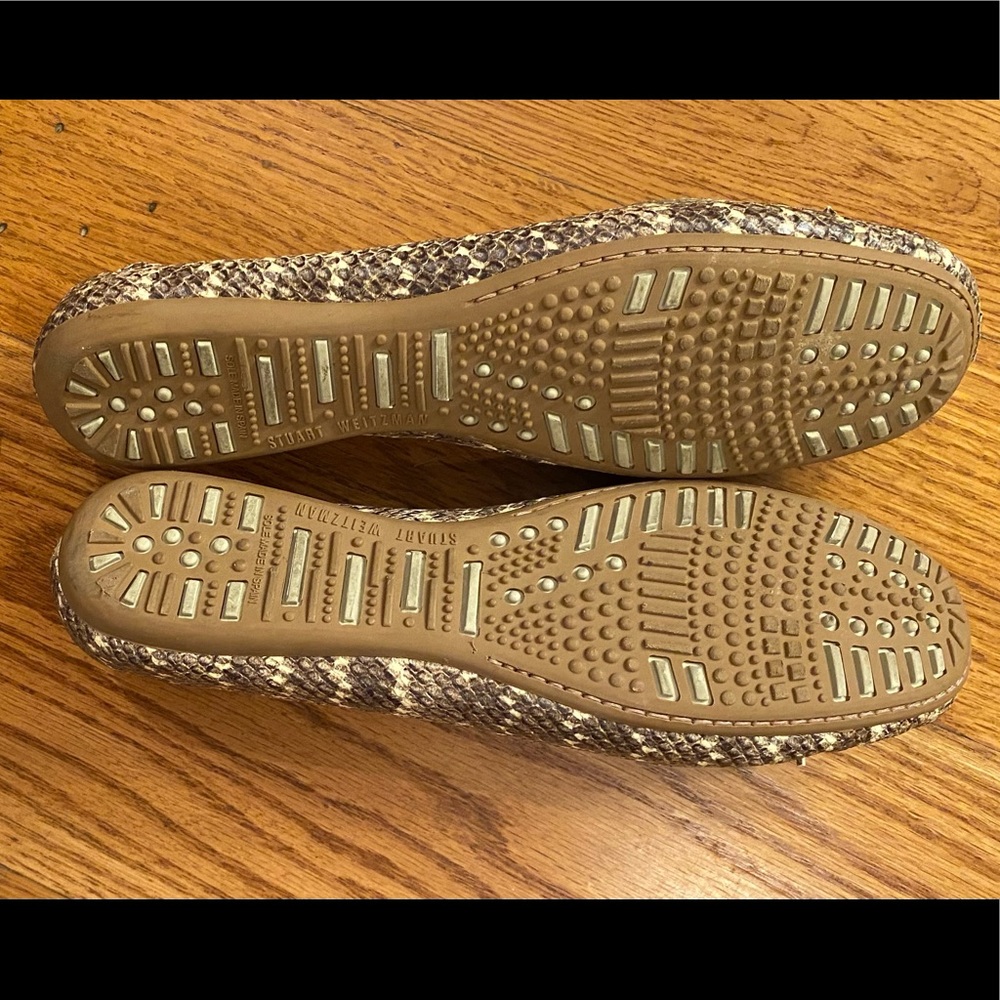Euc Stuart Weitzman Snakeskin Loafers, Brown - image 5